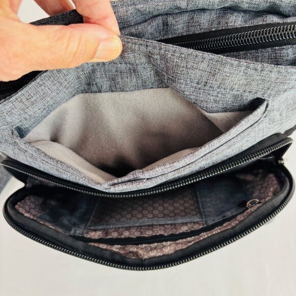 Lug Samba Quilted Gray Crossbody Textured Cloth Design - Picture 8 of 14